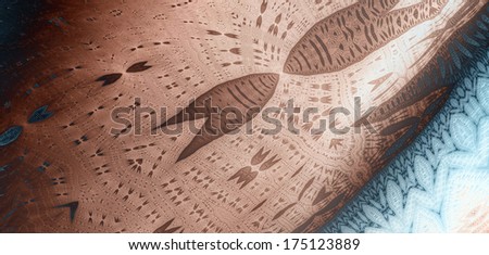 Abstract high resolution background in light blue and bronze colors and a detailed abstract pattern