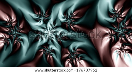 Abstract high resolution colorful background with a detailed spiral flower-like pattern in light blue and red colors