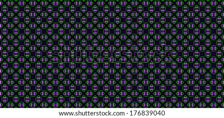 Abstract fractal background in high resolution with a detailed simple geometric oval pattern and interconnected crosses in green and pink