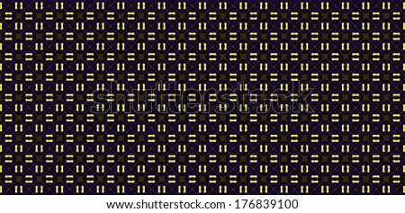 Abstract fractal background in high resolution with a detailed simple geometric oval pattern and interconnected crosses in yellow and purple colors