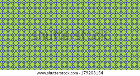 Green and blue abstract fractal background in high resolution with a detailed simple geometric pattern consisting of a grid of squares in between of circles and dots inside.