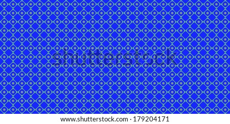 Dark blue and green abstract fractal background in high resolution with a detailed simple geometric pattern consisting of a grid of squares in between of circles which have dots inside.