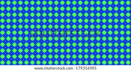 Blue and light green abstract fractal background in high resolution with a detailed simple geometric pattern consisting of a lattice of diamond-like shapes and circles with dots
