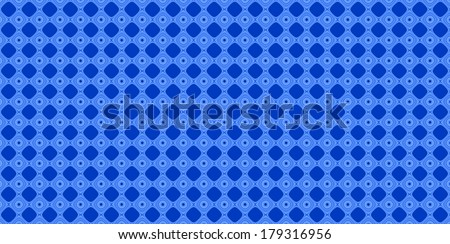 Blue abstract fractal background in high resolution with a detailed simple geometric pattern consisting of a lattice of diamond-like shapes and circles with dots