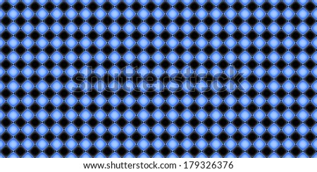 Blue and black abstract fractal background in high resolution with a detailed simple geometric pattern consisting of a grid of diamond shapes and circles, all interconnected in a grid.