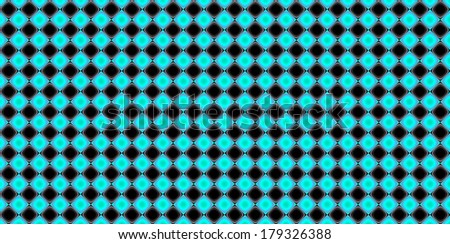 Light blue and black abstract fractal background in high resolution with a detailed simple geometric pattern consisting of a grid of diamond shapes and circles, all interconnected in a grid.