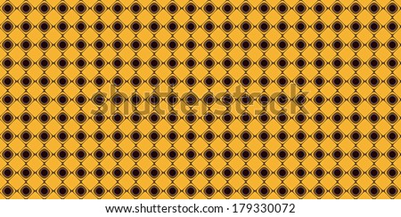 Orange and black abstract fractal background in high resolution with a detailed simple geometric pattern consisting of a grid of interconnected squares and circles