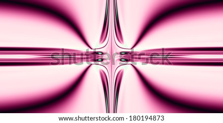 Abstract fractal background with a detailed balanced wavy texture connected to a central decorative star pattern in pink color