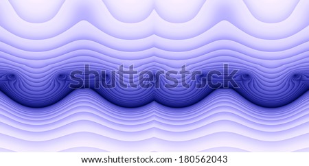 Abstract wavy fractal background with decorative line of spirals in purple color