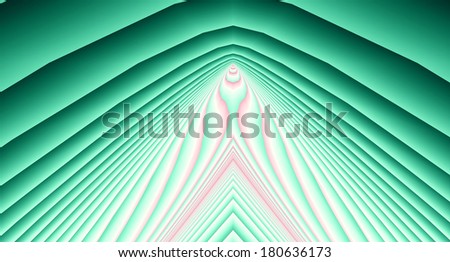 Abstract high resolution background with a detailed pyramid-like pattern in the center in bright green and a hint of pink
