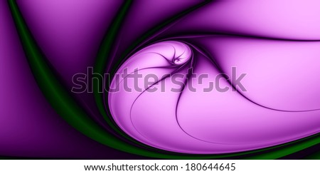 Abstract fractal twisted spiral background in high resolution in dark green, pink and black colors