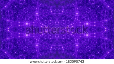 Purple abstract fractal background with a detailed interconnected grid pattern with circles