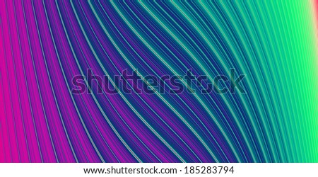 Abstract background with a detailed twisted wavy pattern spiraling around its central axis in high resolution in pink, purple, cyan and green colors