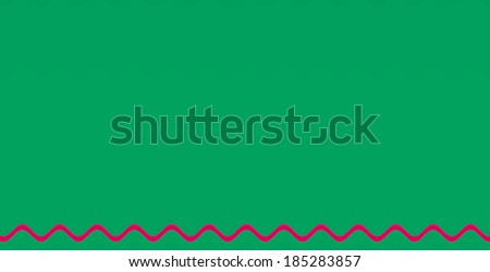 Simple green background with a detailed dark pink wavy pattern at the bottom