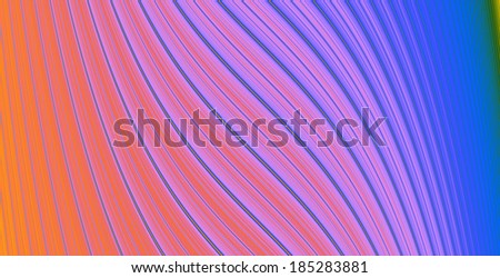 Abstract background with a detailed twisted wavy pattern spiraling around its central axis in high resolution in orange, pink, blue and green colors