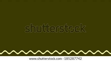 Simple olive green background with a detailed light yellow wavy pattern at the bottom