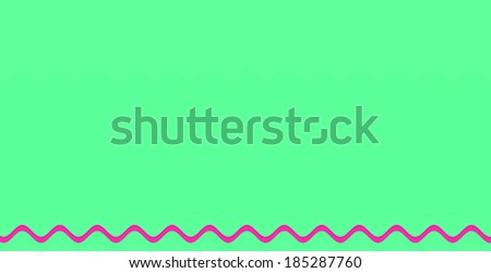 Simple green background with a detailed pink wavy pattern at the bottom