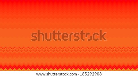 Simple orange background with a detailed red wavy pattern at the top and bottom