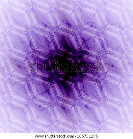 Abstract tile background with hexagonal crystal-like tiles with dark black center and surrounding purple background