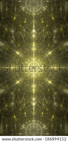 Abstract high resolution star pattern with decorative beams surrounding the center in yellow color