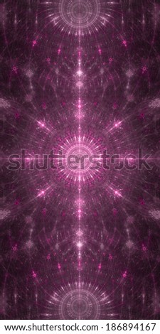 Abstract high resolution star pattern with decorative beams surrounding the center in pink color
