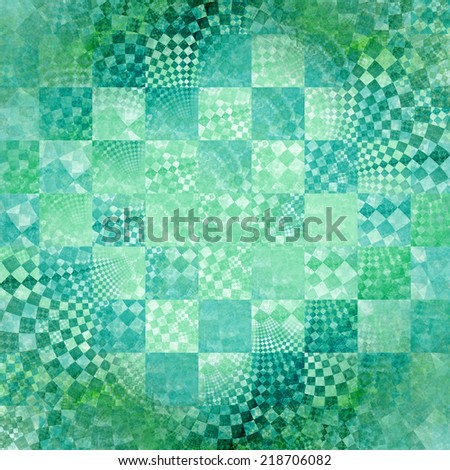 Abstract fractal chess wallpaper with a detailed spiraling pattern in the center, all in light and dark green and cyan