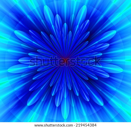 Simple and beautiful high resolution shining bright star/flower wallpaper in cyan, pink and blue colors and with a detailed decorative petals around it