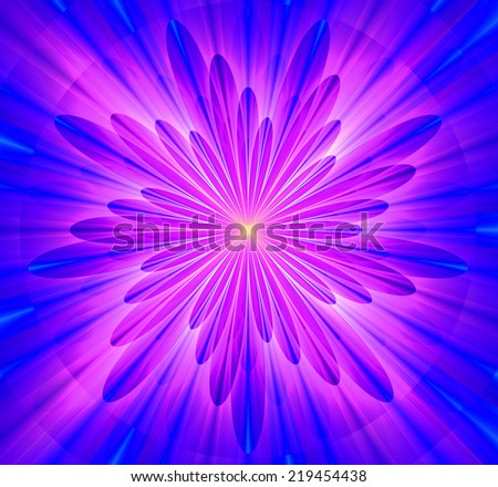 Simple and beautiful high resolution shining bright star/flower wallpaper in pink, purple and yellow colors and with a detailed decorative petals around it