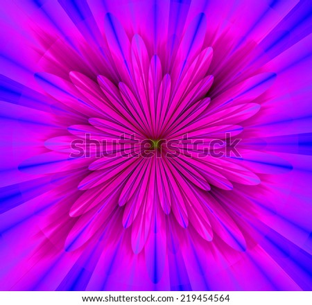 Simple and beautiful high resolution shining bright star/flower wallpaper in pin, purple and green colors and with a detailed decorative petals around it