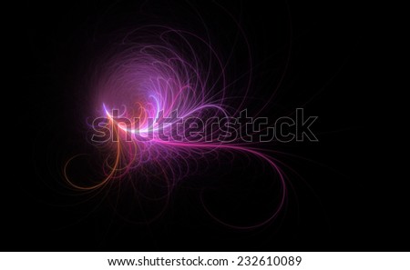 Abstract high resolution pink and red neon-like fractal background with an organic looking wavy pattern