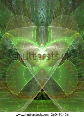 Abstract modern triangular fractal background in high resolution in green,red,teal