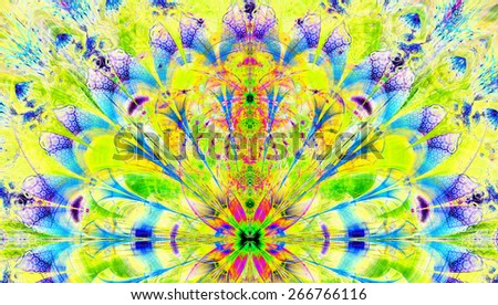Beautiful abstract flower bouquet background in bright glowing vivid yellow,green,red,blue,purple