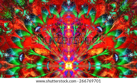 Beautiful abstract flower bouquet background in dark glowing vivid red,yellow,green,blue