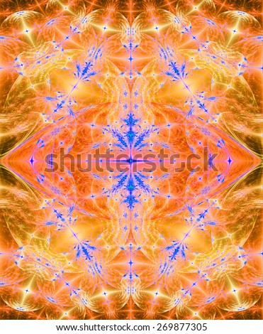 Abstract high resolution fractal background with a detailed diamond shaped pattern in dark glowing orange,pink,purple