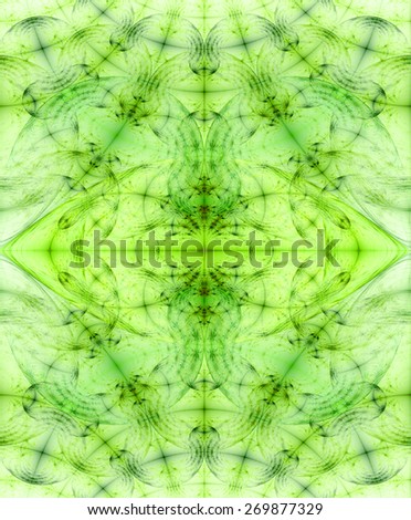 Abstract high resolution fractal background with a detailed diamond shaped pattern in pastel green and yellow