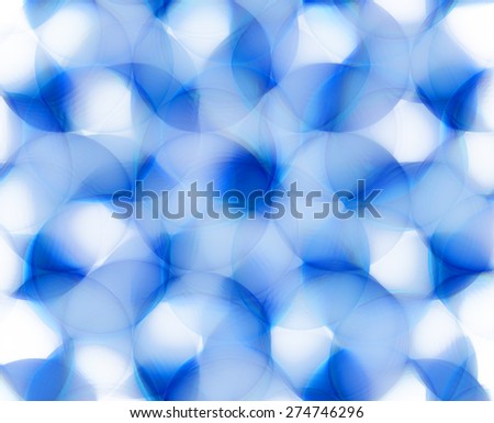 Abstract light pastel blue background resembling flower petals with interconnected circles and against white color