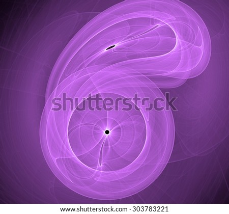 Abstract glowing pink-purple fractal background of two distorted circles (rings) against the same colored background and in high resolution