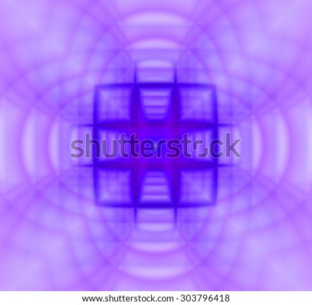 Abstract geometric background with a small square grid in the center with a descending pattern and surrounded by decorative arches, all in light pastel pink and purple