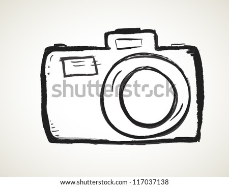 Scribble Hand Drawn Camera Icon Vector - 117037138 : Shutterstock