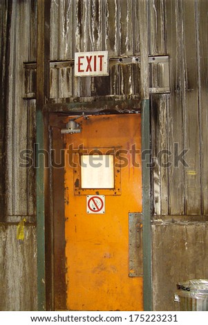 Orange door in Iron ore mine
