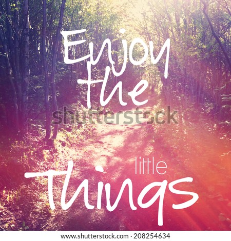 Inspirational Typographic Quote - Enjoy the little things