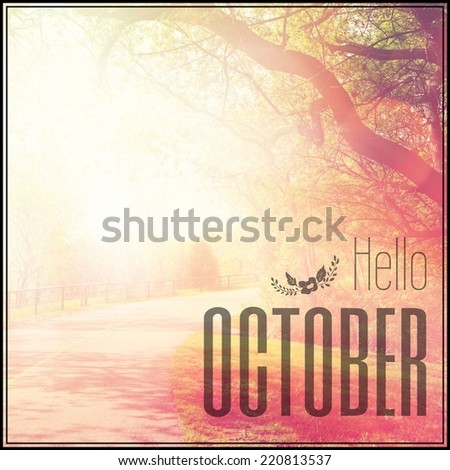 Hello October - instagram quote