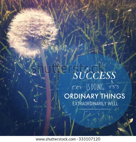 Inspirational Typographic Quote - Success is doing ordinary things