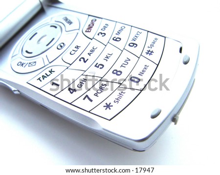 Cellular Phone Keypad isolated on white background, high key image