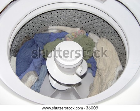 Clothes in the washer