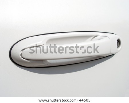 White car door handle