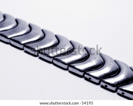 silver watch strap isolated on white background