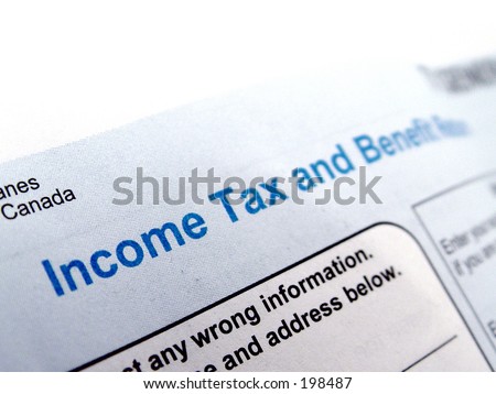 Income Tax Form taken closeup