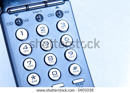 Phone Keypad taken closeup with blue tone