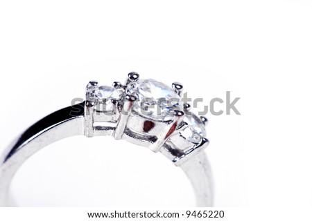 stock photo Wedding Ring or Engagement Ring on white